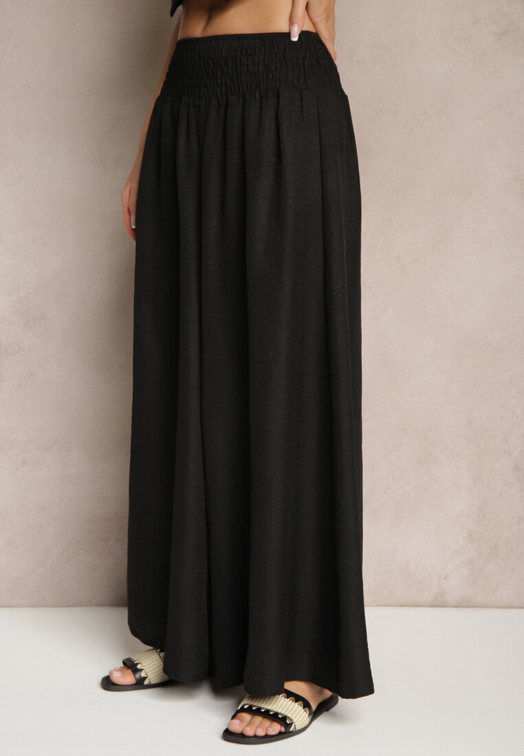h&s Pantaloni negri largi High Waist cu gumă largă în talie Korissele