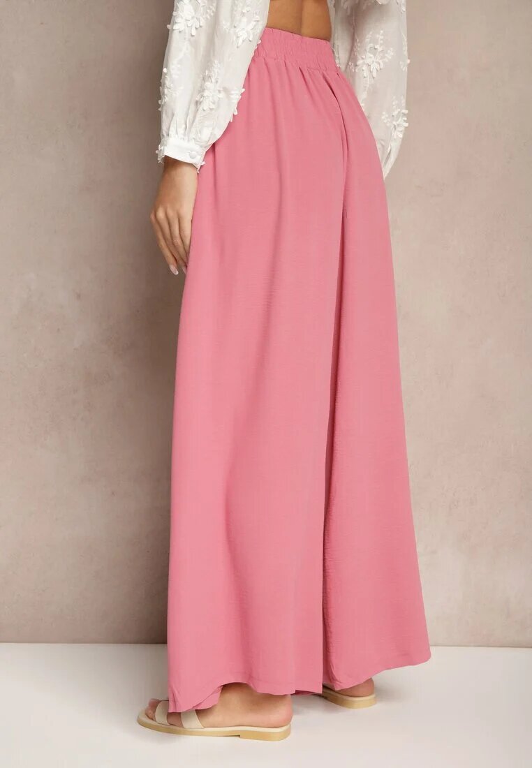 h&s Pantaloni Palazzo Roz cu Croială Largă Decorați cu Șnur Ularira
