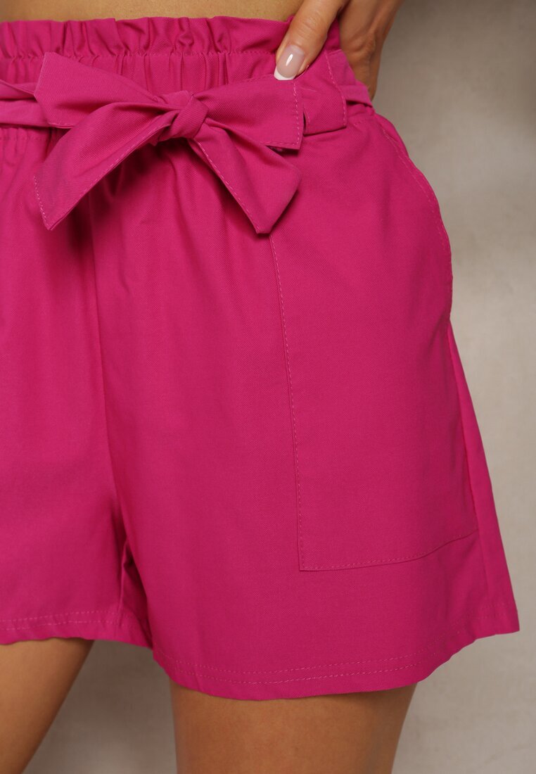 h&s Pantaloni scurți Fucsia Bermude Talie Înaltă cu Adaos de Bumbac cu Cordon în Talie Quisevia