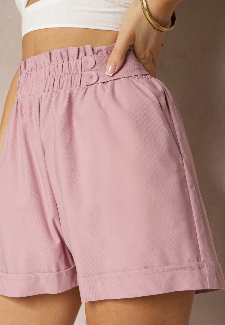 h&s Pantaloni scurți Roz închis Talie înaltă cu elastic în talie Kerpia
