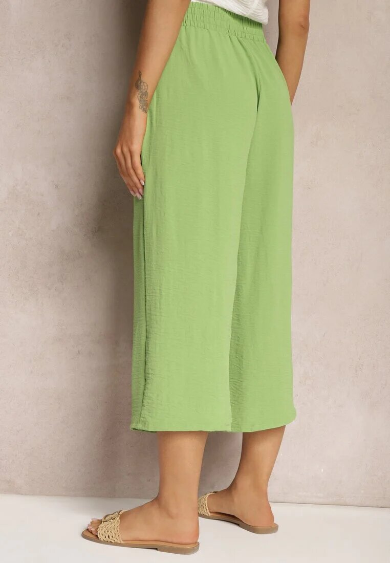 h&s Pantaloni verde deschis Palazzo cu elastic în talie și lungime picior 3/4 Moolia