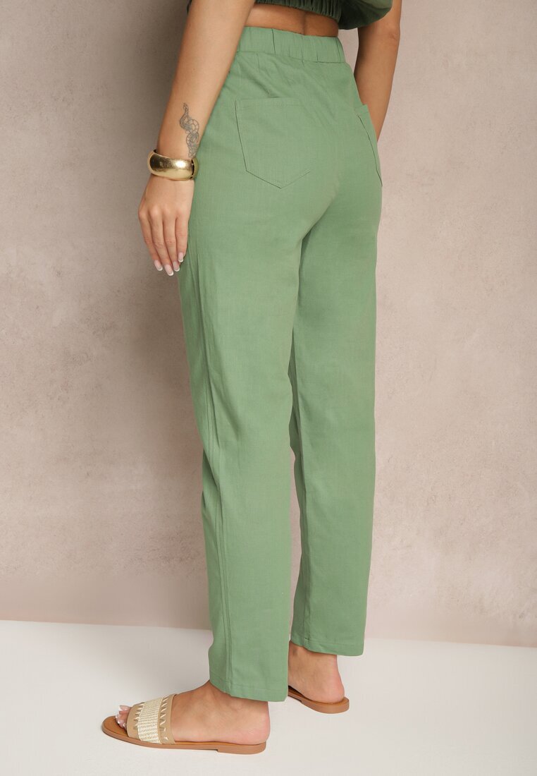 h&s Pantaloni Verzi de bumbac cu șnururi Fenarlia