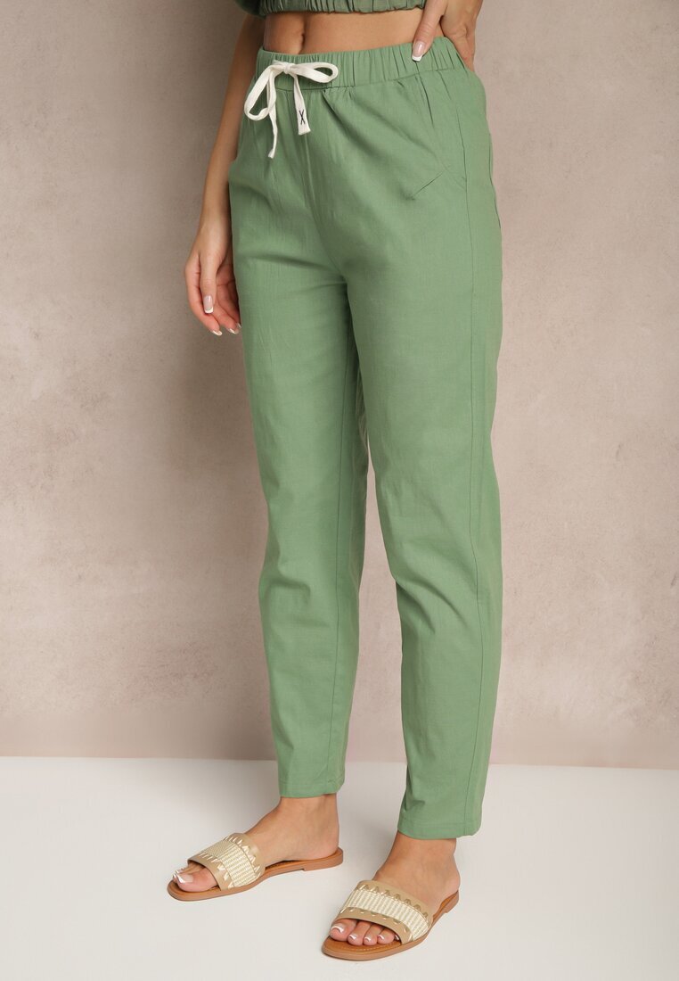 h&s Pantaloni Verzi de bumbac cu șnururi Fenarlia