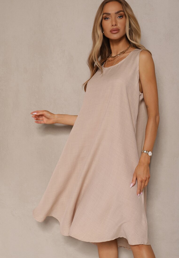 h&s Rochie bej basică cu croială evazată Mevolira