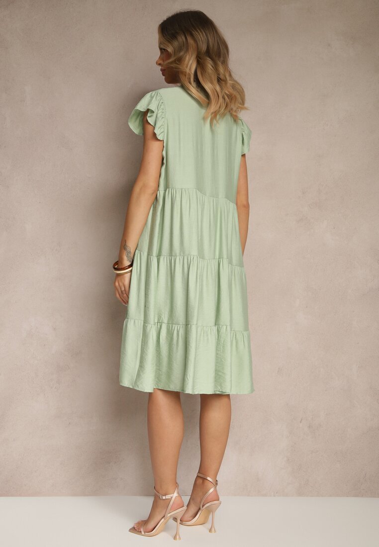 h&s Rochie Evazată Verde deschis cu Decolteu în V Mevamara