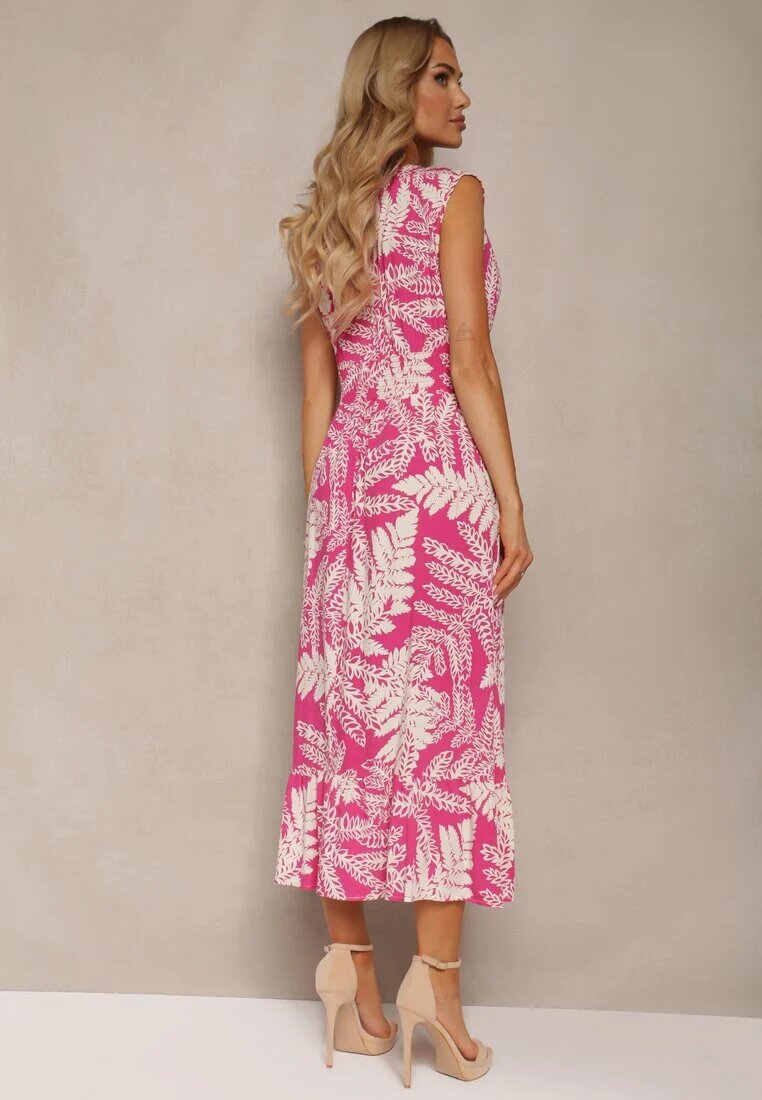 h&s Rochie Fucsia Cloche din Viscoză cu Elastic în Talie și Decolteu Triunghiular Ilnesta