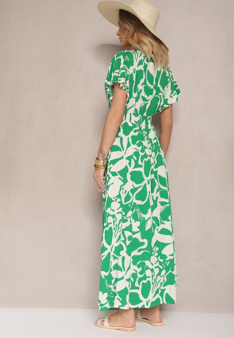 h&s Rochie Verde petrecută din viscoză cloș cu imprimeu abstract Rallevia