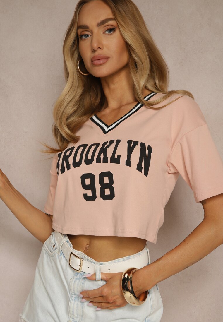 h&s Tricou Roz închis din Bumbac Decorat cu o inscripție Lireline
