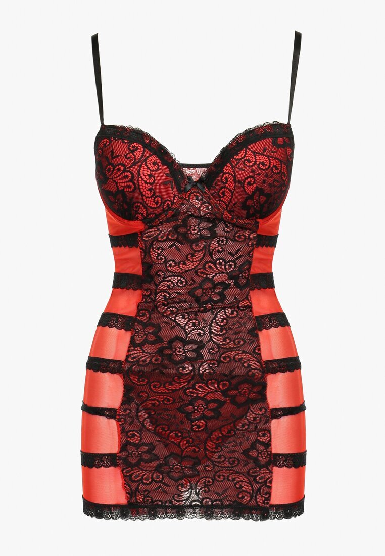 han Cămașă de noapte Neagră Elegantă cu Stringuri și Dantelă Subtilă Mareole