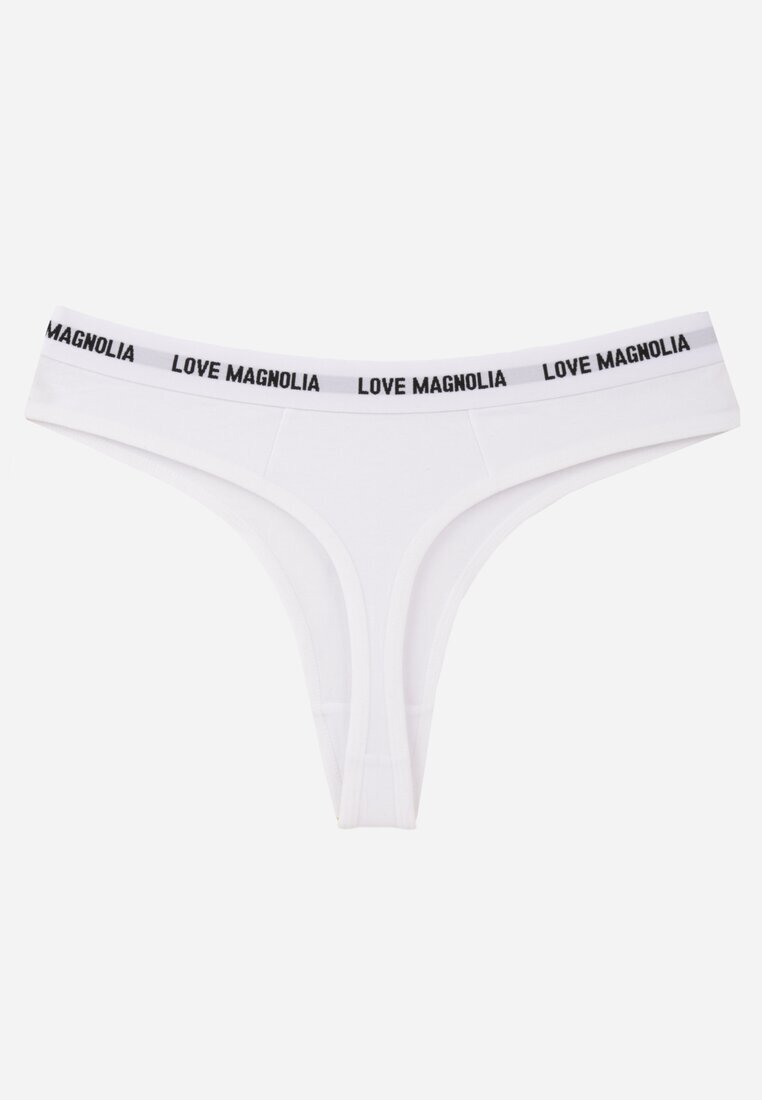 han Chiloți string Albi din Bumbac Decorați cu Inscripții Amero