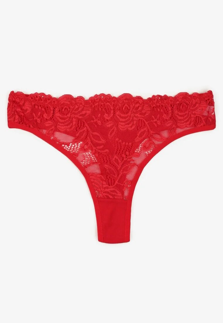 han Chiloți string Roșii din bumbac cu dantelă Ilwedana