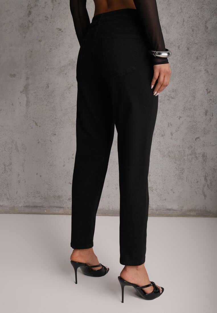 hello miss Blugi Negri Mom Fit Talie Înaltă Kasena