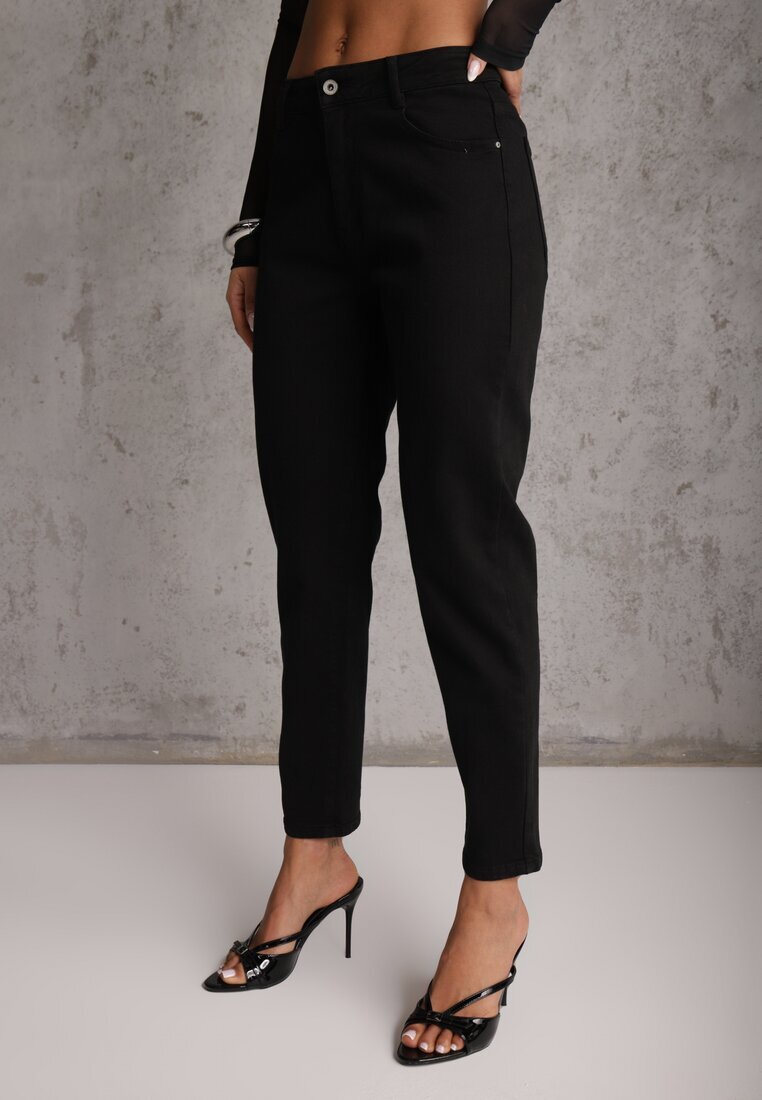 hello miss Blugi Negri Mom Fit Talie Înaltă Kasena