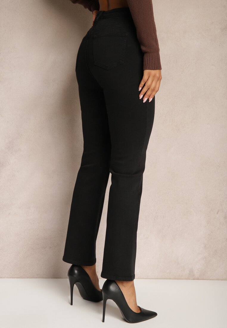 hello miss Jeans Negri Drepți cu Talie Înaltă Kathelia