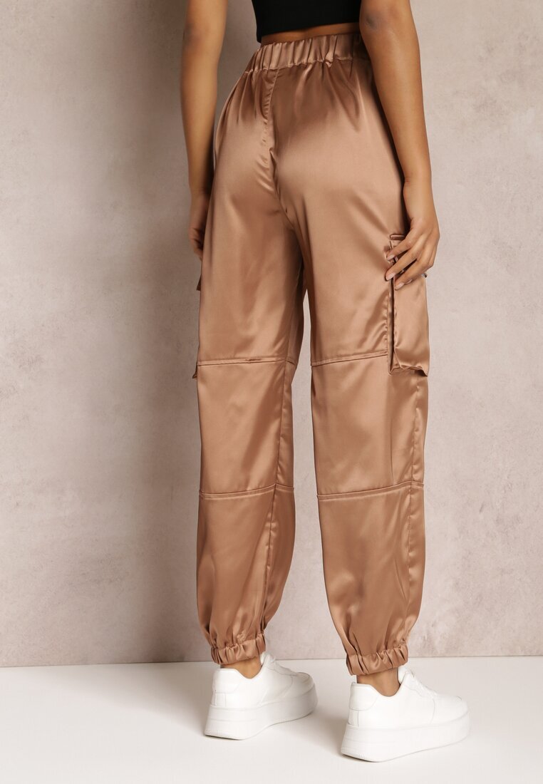 hello miss Pantaloni jogger bej închis cu buzunare cargo cu velcro Jeandal