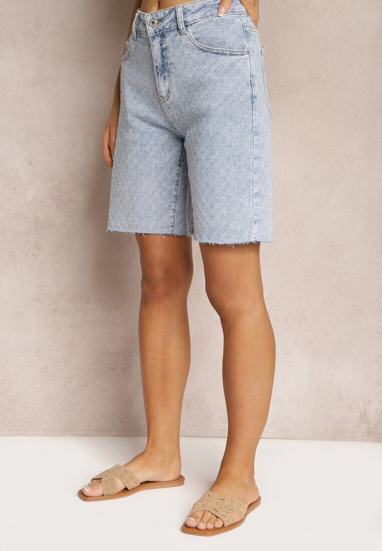 hello miss Pantaloni scurți Albastru deschis Denim Talie înaltă Bumbac Nelaitha