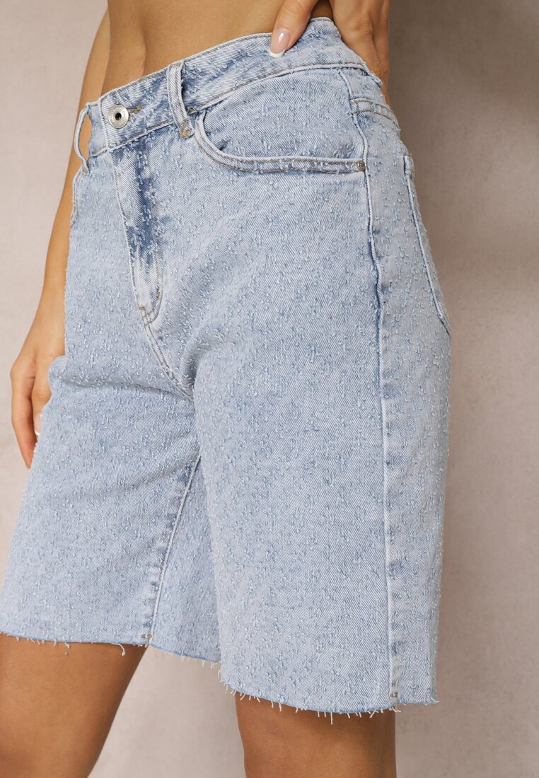 hello miss Pantaloni scurți Albastru deschis Denim Talie înaltă Bumbac Nelaitha