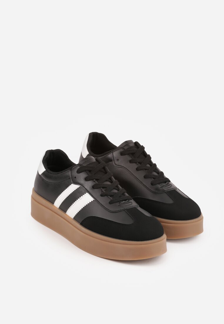 ideal Adidași Negri Decorați cu Dungi Sovresia