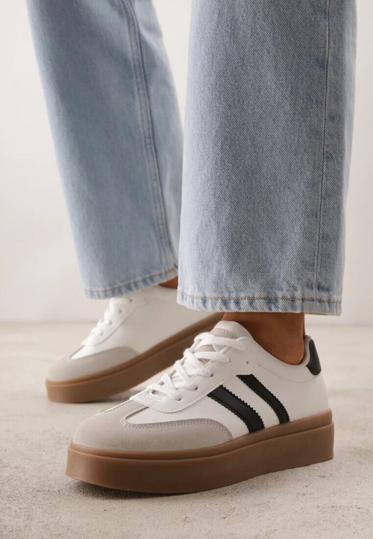 ideal Adidași Teniși Alb-Negru Decorați cu Dungi Sovresia