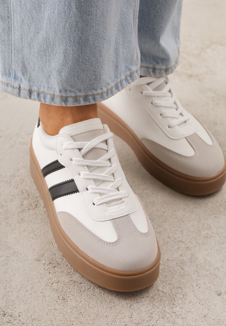 ideal Adidași Teniși Alb-Negru Decorați cu Dungi Sovresia