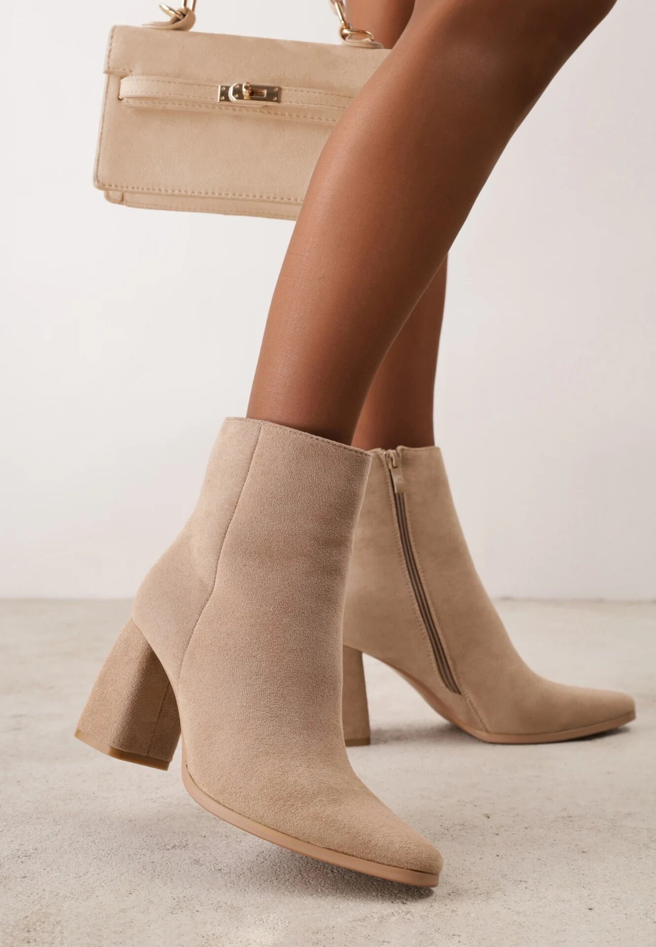 ideal Botine Bej închis