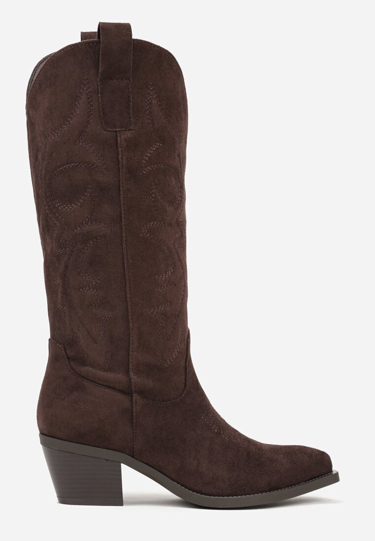 ideal Cizme Maro Tip cowboy în stil clasic din imitație de piele întoarsă Rilamira