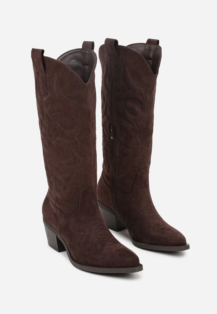 ideal Cizme Maro Tip cowboy în stil clasic din imitație de piele întoarsă Rilamira
