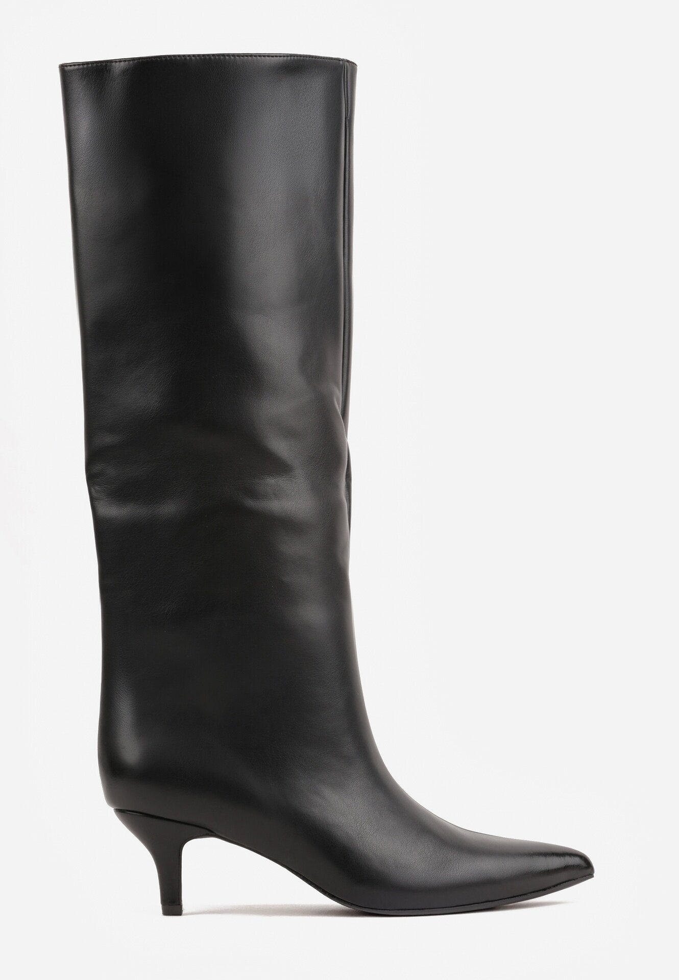 ideal Cizme simple pe toc mic cu vârf ascuțit în stil elegant Chasho Negre
