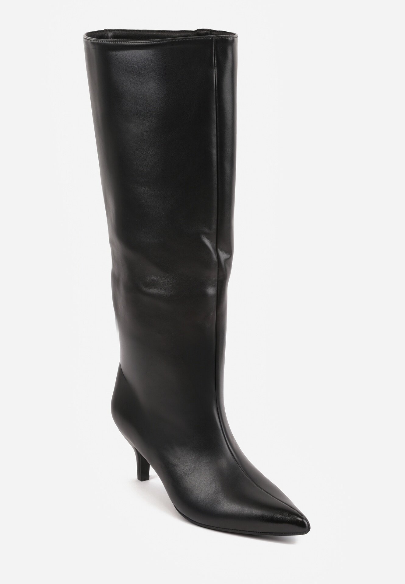 ideal Cizme simple pe toc mic cu vârf ascuțit în stil elegant Chasho Negre