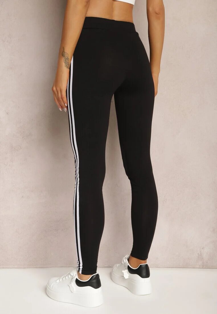 ideal Czarne Legginsy z Lampasami po Bokach Pellira
