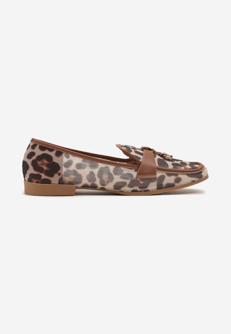 ideal Mocasini Maro Transparente cu Imprimeu Leopard Decorați cu Aplicație Divania