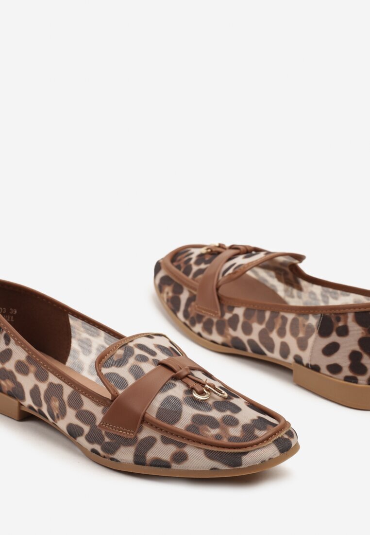 ideal Mocasini Maro Transparente cu Imprimeu Leopard Decorați cu Aplicație Divania