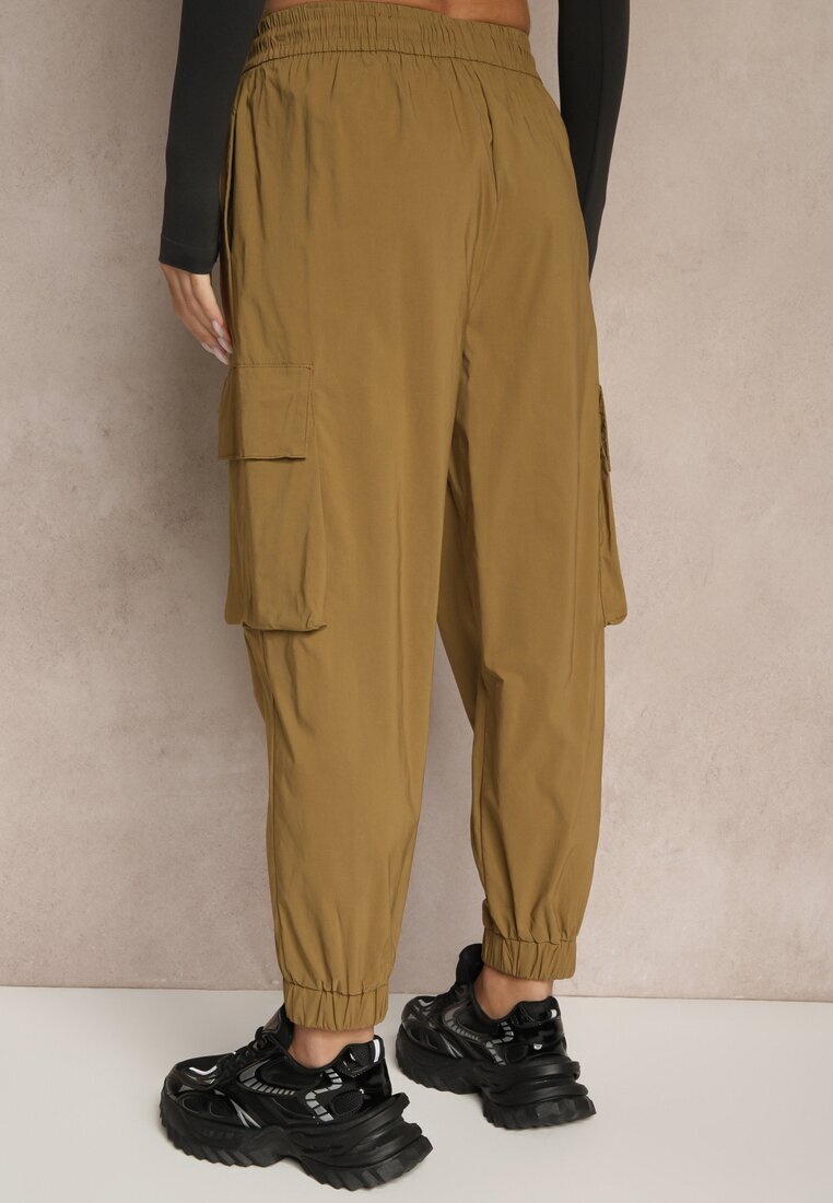 ideal Pantaloni Cargo Verzi din Bumbac Talie Înaltă Kolanielis