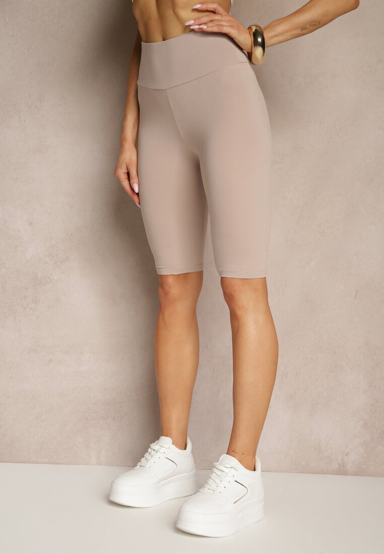 ideal Pantaloni scurți Clasici Bej deschis cu croială de ciclistă Livindra