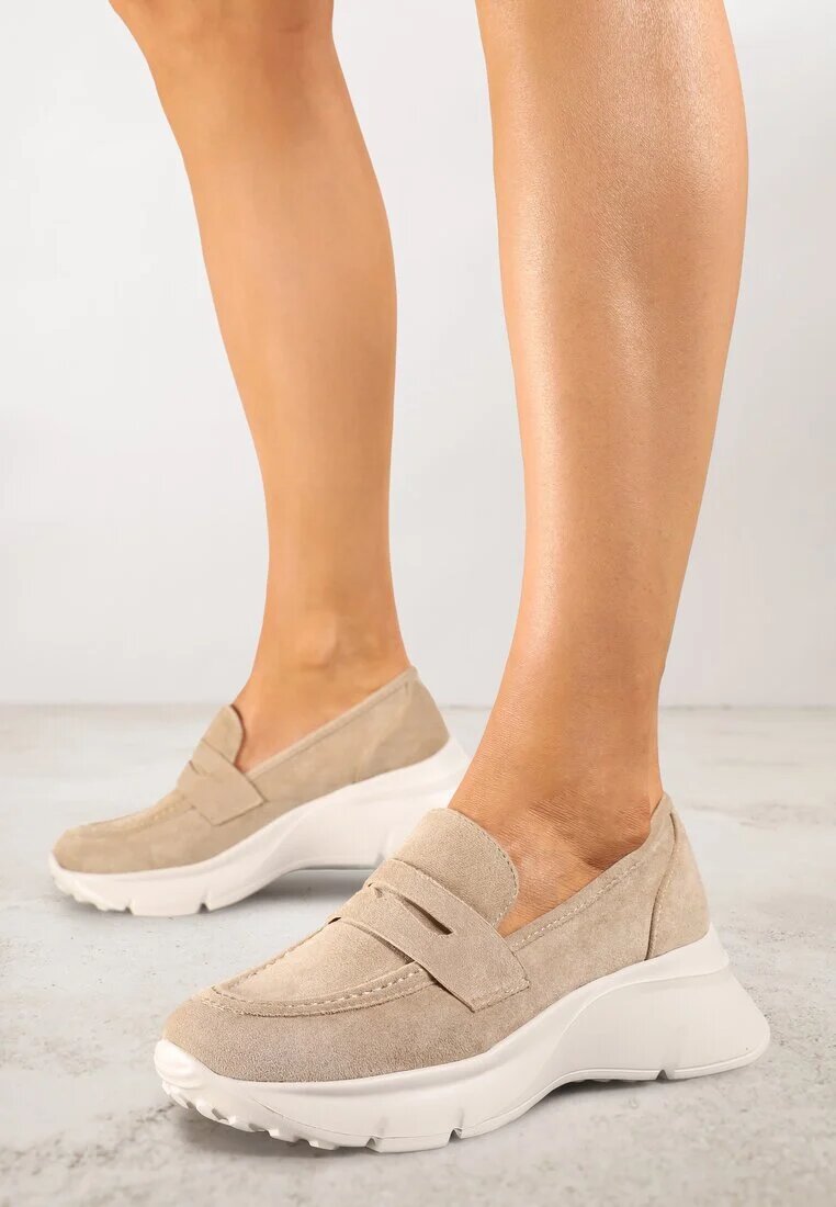 ideal Pantofi josi Bej închis în Stil de Mocasini pe Platformă Viandis