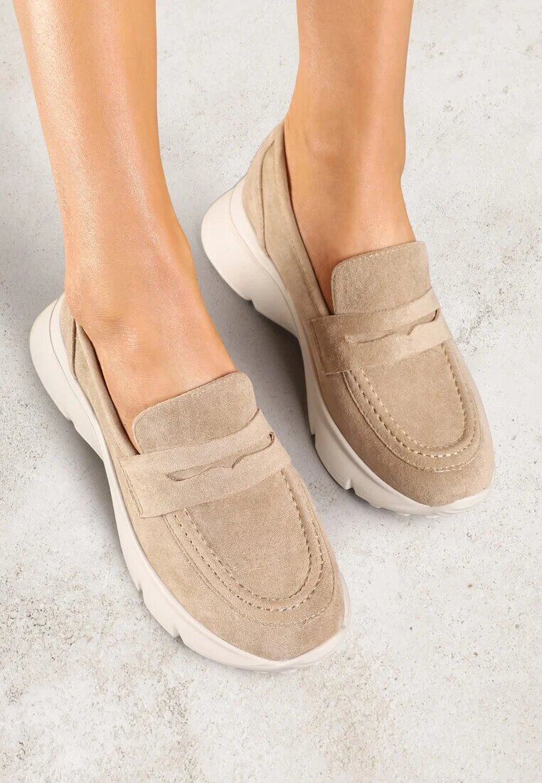 ideal Pantofi josi Bej închis în Stil de Mocasini pe Platformă Viandis
