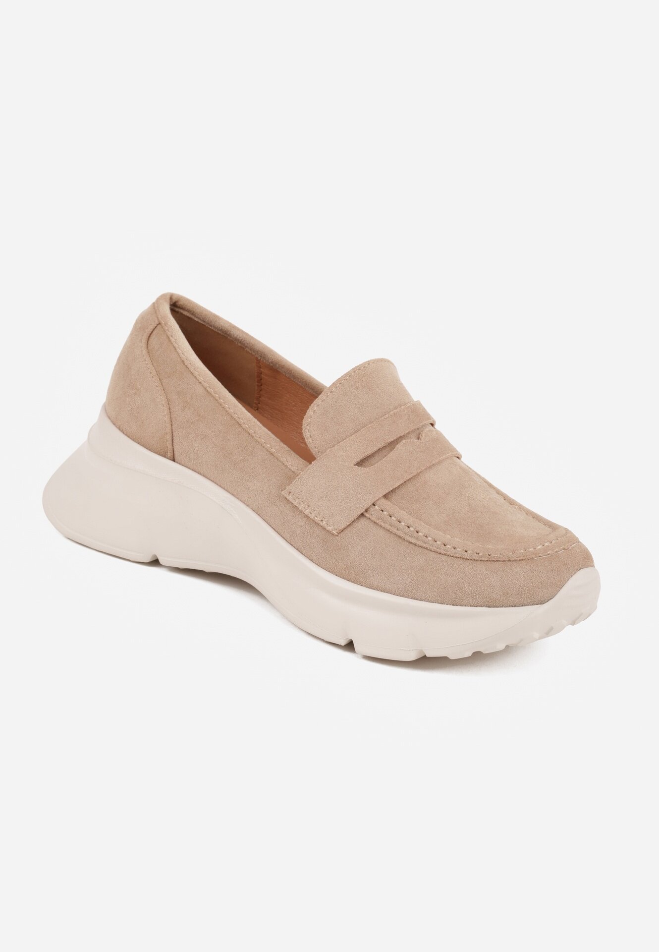 ideal Pantofi josi Bej închis în Stil de Mocasini pe Platformă Viandis