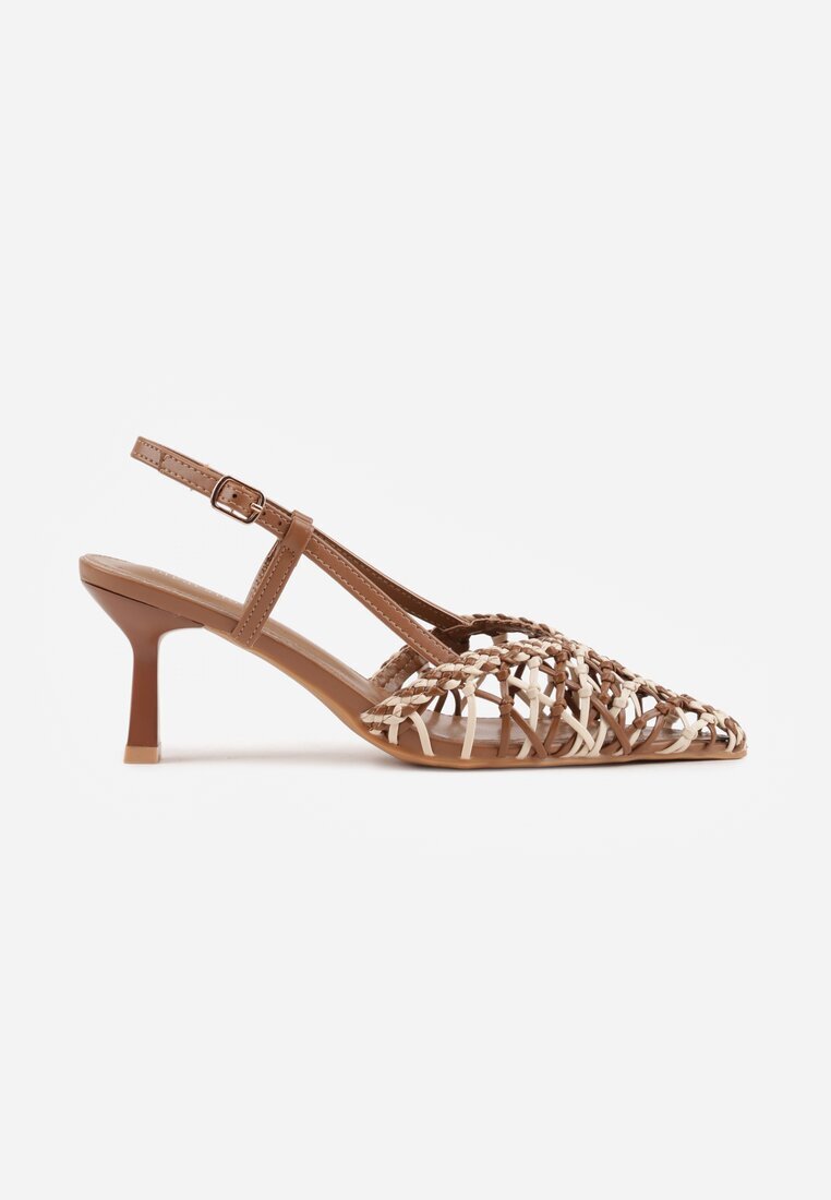 ideal Pantofi stiletto Maro cu partea superioară croșetată ajurată Navioil
