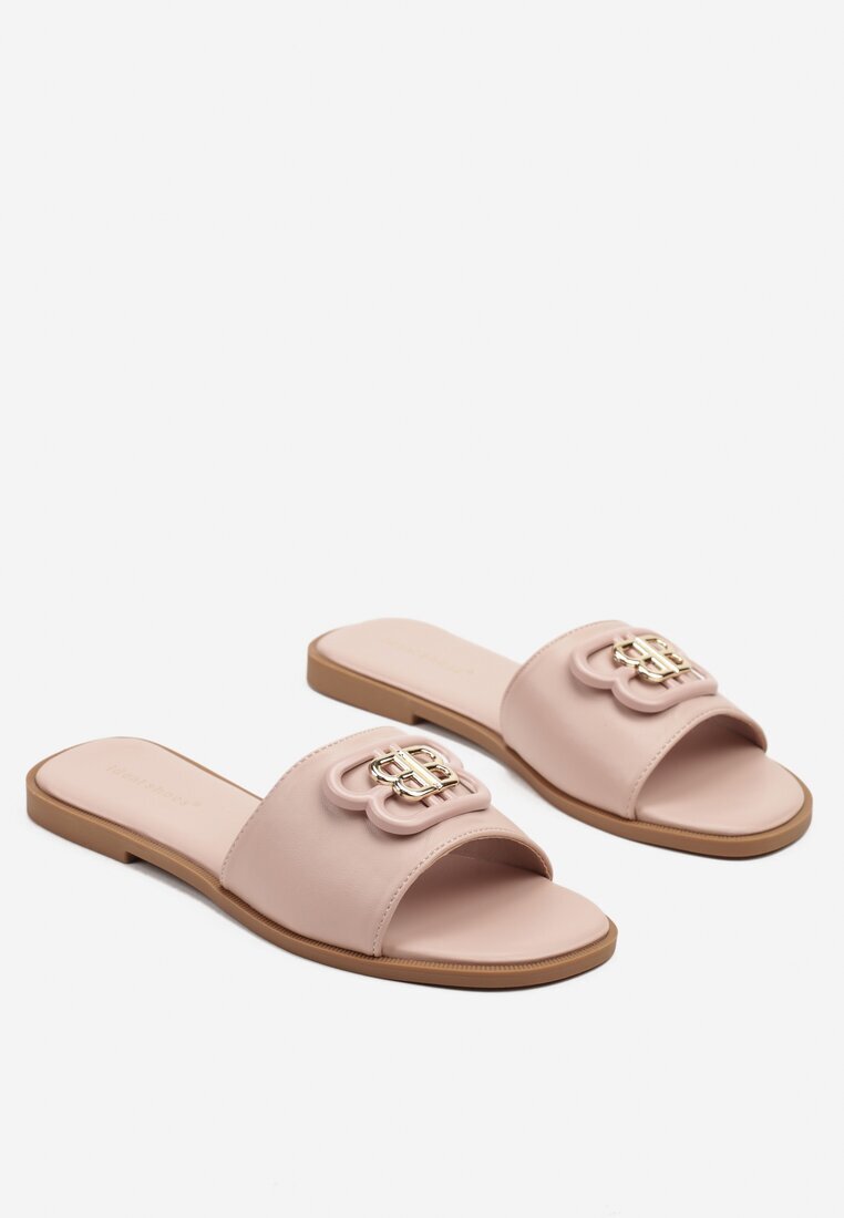 ideal Papuci Roz cu ornament pe baretă Ronimea