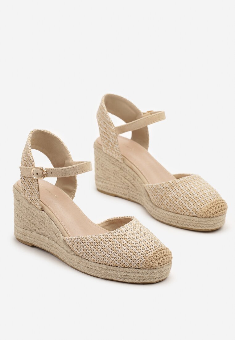 ideal Sandale Bej închis Espadrile cu Pană din Împletitură Renaelle