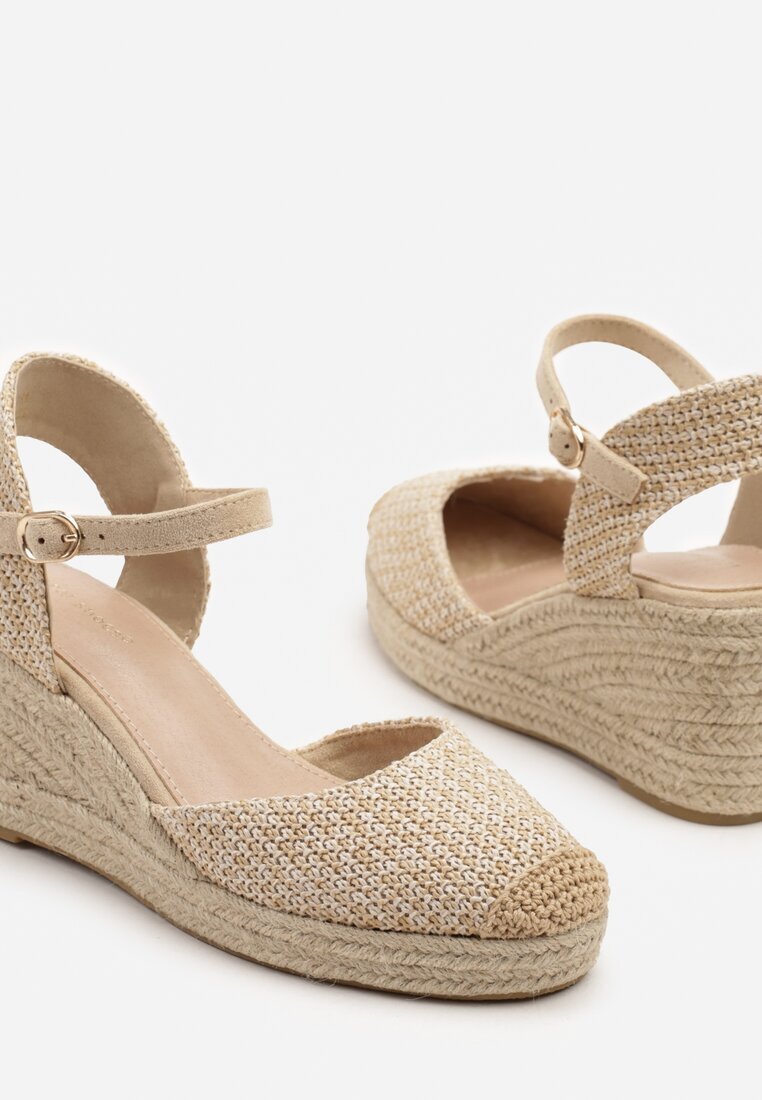ideal Sandale Bej închis Espadrile cu Pană din Împletitură Renaelle