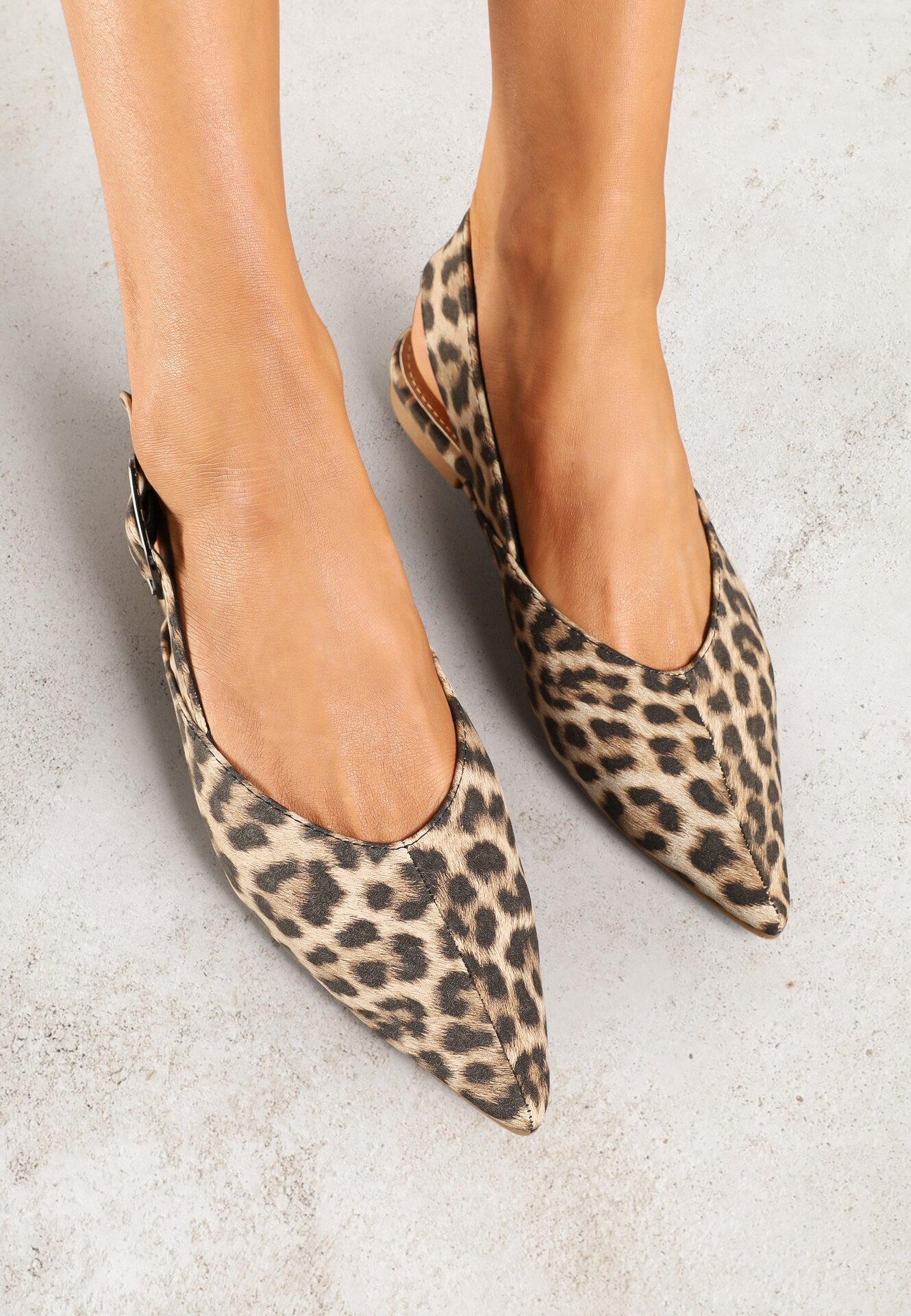ideal Sandale Leopard tip slingback decorate cu cataramă Banelias