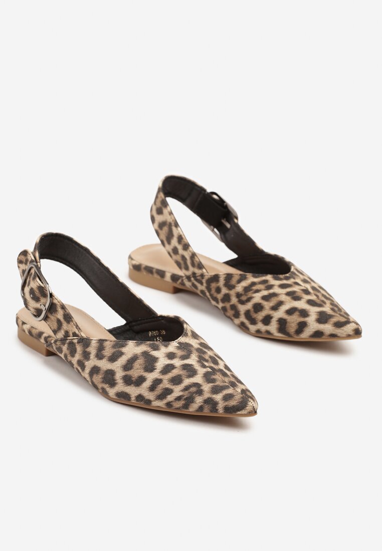 ideal Sandale Leopard tip slingback decorate cu cataramă Banelias