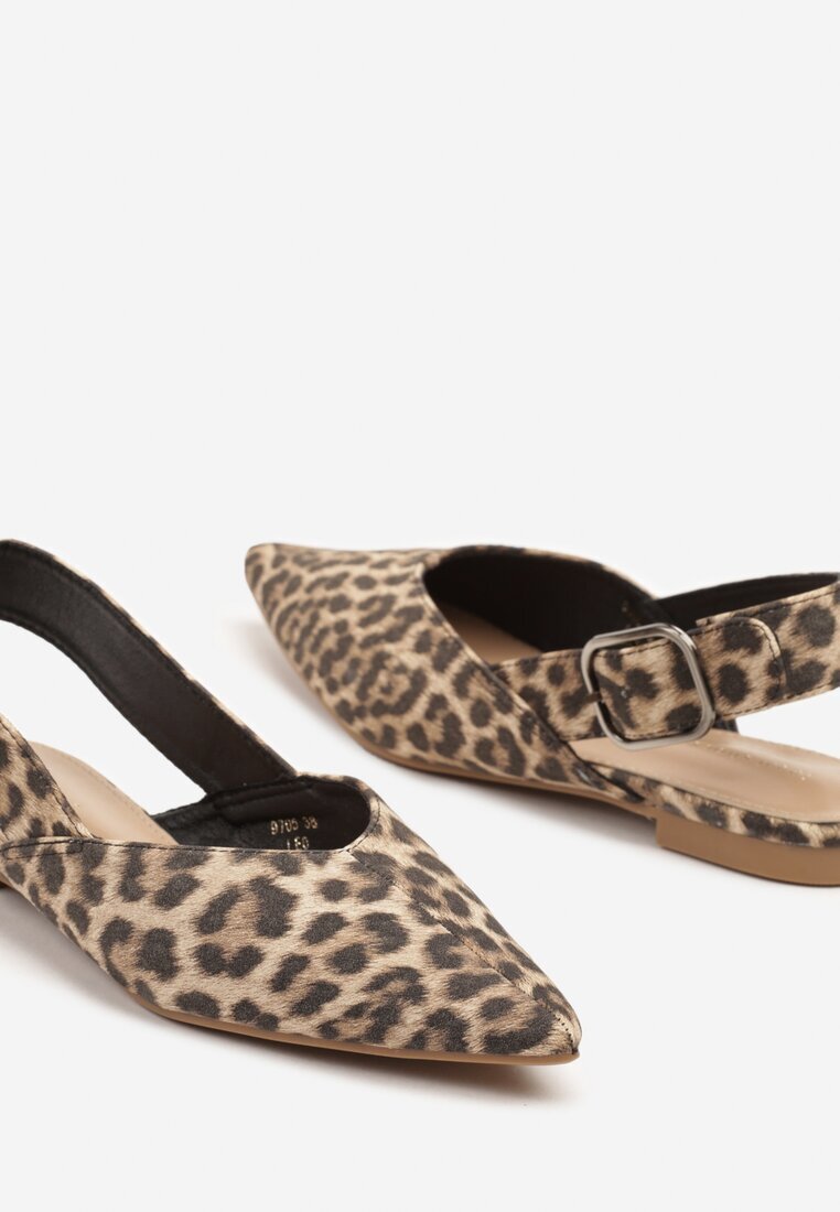 ideal Sandale Leopard tip slingback decorate cu cataramă Banelias