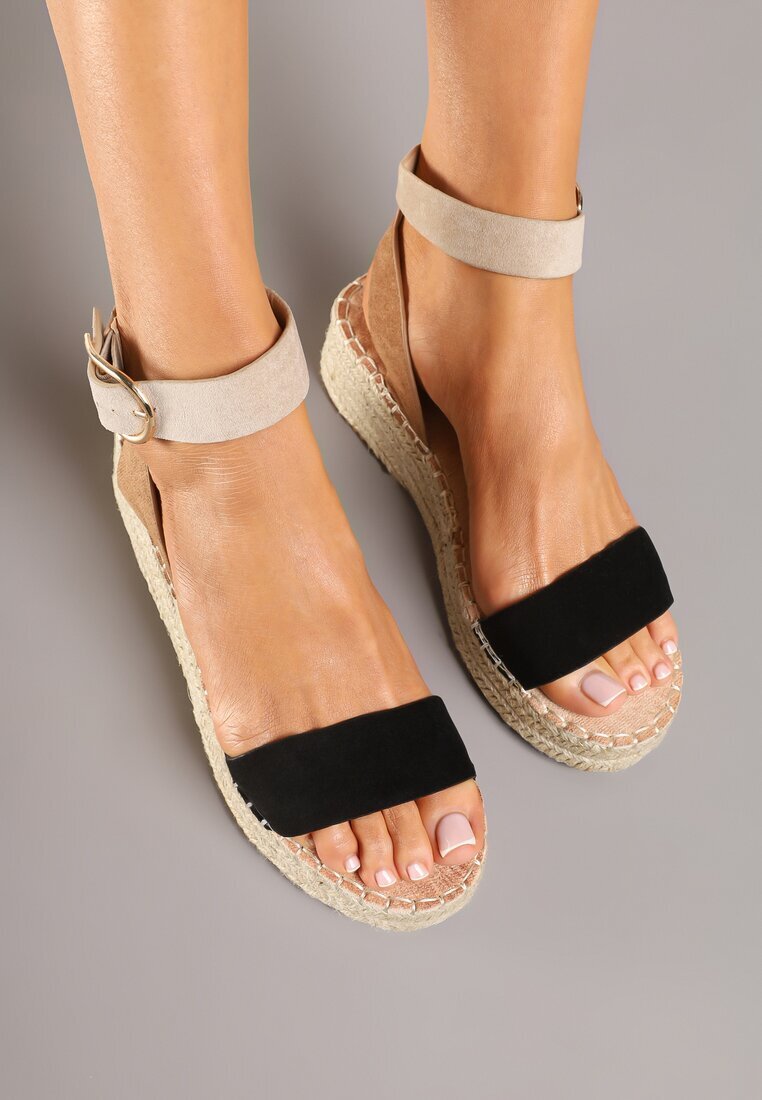 ideal Sandale Negre cu Talpă Împletită în Stil Boho Lurienna