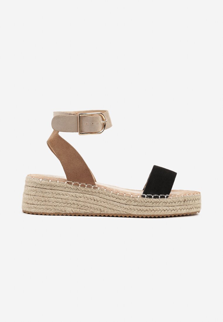 ideal Sandale Negre cu Talpă Împletită în Stil Boho Lurienna