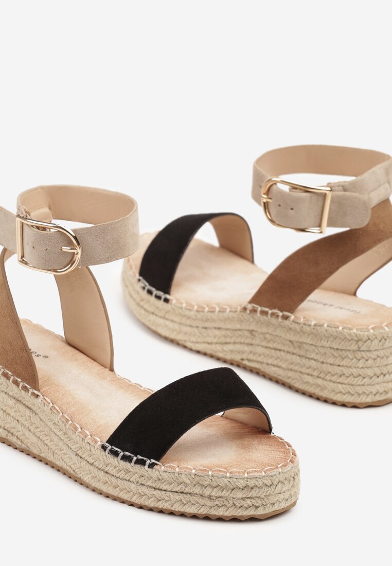 ideal Sandale Negre cu Talpă Împletită în Stil Boho Lurienna