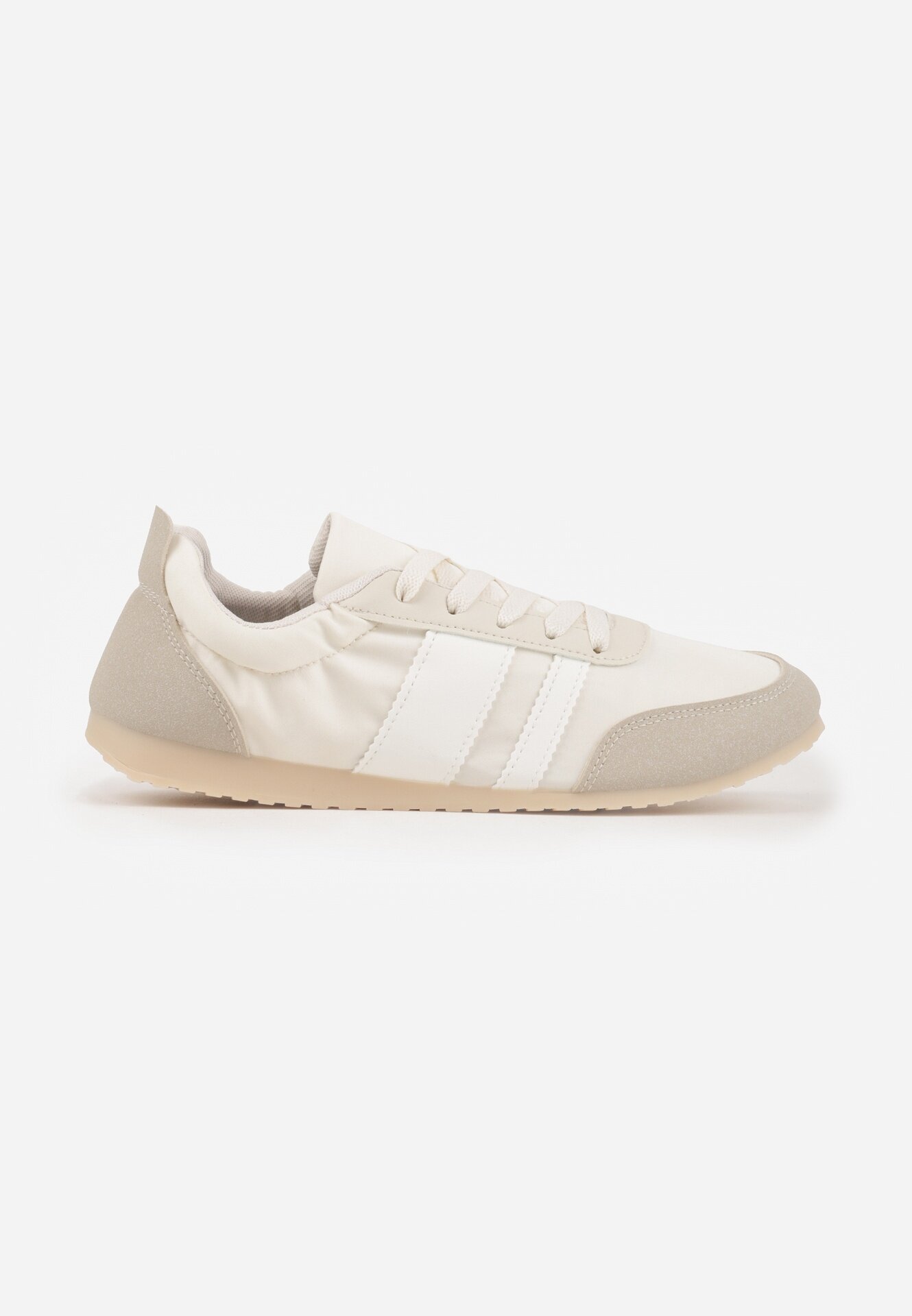 ideal Sneakers Bej în Stil Tenisi Clasici cu Încrețitură la Spate Aiglise