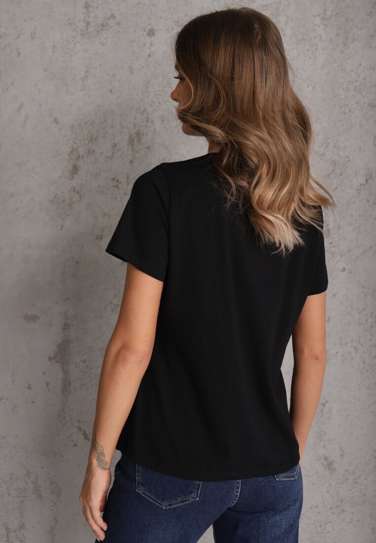 ideal Tricou Negru Casual De bumbac Ilanira