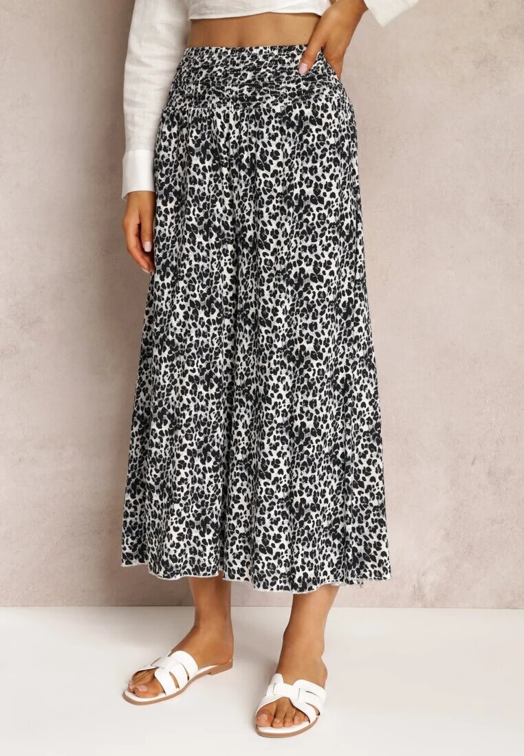 j.stars Pantaloni Largi Gri cu lungimea 7/8 cu imprimeu leopard Rhina